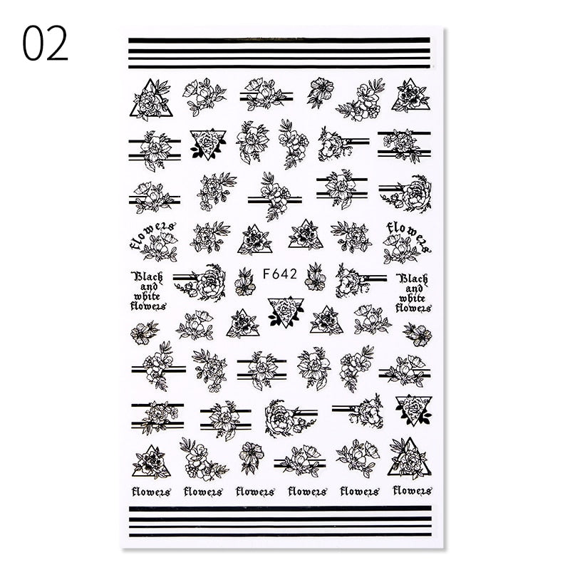 Harunouta Gold Flower Leaves Water Decals Slider Lines Geometrics Spring Summer Nail Art Transfer 3D Stickers DIY Watermarks 0 DailyAlertDeals 17 3D