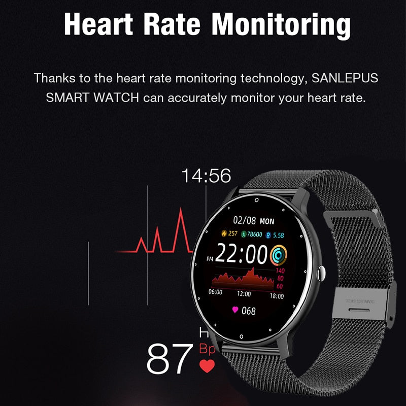 Smart watch Ladies Full touch Screen Sports Fitness watch IP67 waterproof Bluetooth For Android iOS Smart watch Female ultra thin smart watch DailyAlertDeals