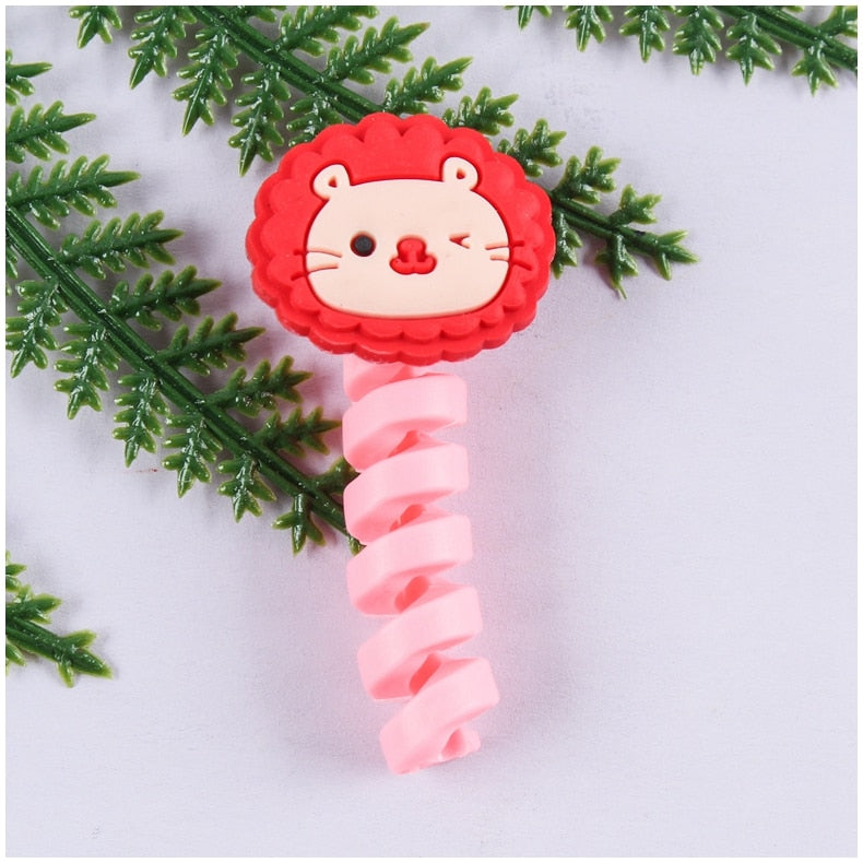 Cartoon Cable Protector For iPhones Android Type-c Winder USB Charging Cord Organizer Headphone Earphone Data Line Protect Wire protector DailyAlertDeals shizi