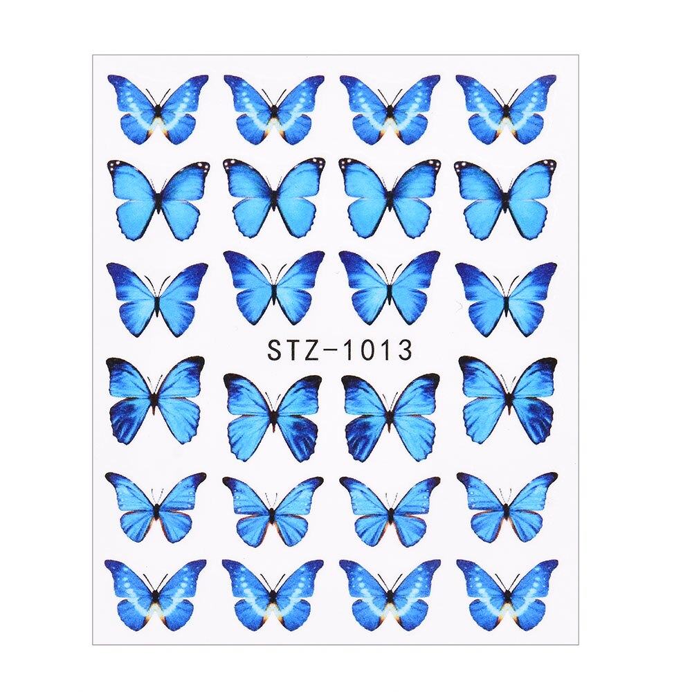 3D Watercolor Butterflies Sliders Nail Art Water Transfer Decal Sticker Blue Valentine's Day Nail Decoration Tattoo Manicure 0 DailyAlertDeals TA634