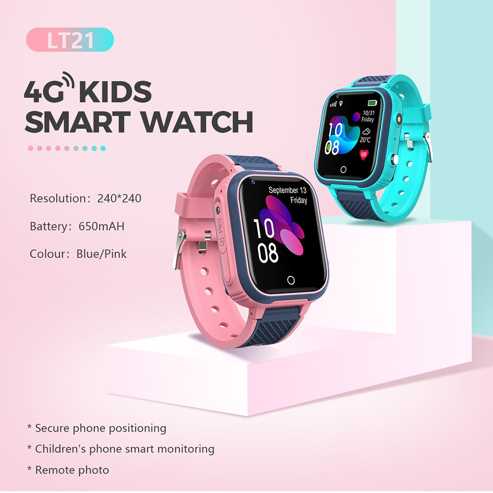 LT21 4G Smartwatch Kids GPS WIFI Video Call SOS IP67 Waterproof Camera Monitor Tracker Location Phone Watch Boys Girls Gifts 0 DailyAlertDeals