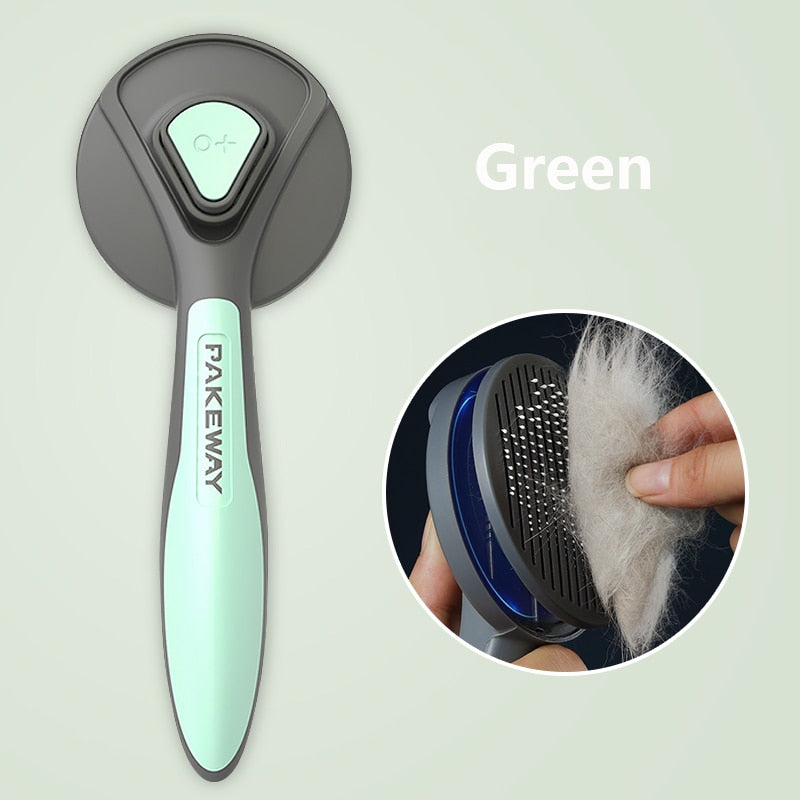Kimpets Cat Comb Dog Hair Remover Brush Pet Grooming Slicker Needle Comb Removes Tangled Self Cleaning Pet Supplies Accessories 0 DailyAlertDeals Green
