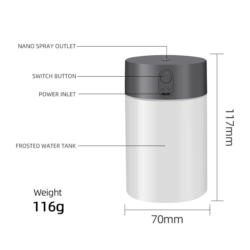 260ML Air Humidifier Ultrasonic Mini Aromatherapy Diffuser Portable Sprayer USB Essential Oil Atomizer LED Lamp for Home Car 0 DailyAlertDeals