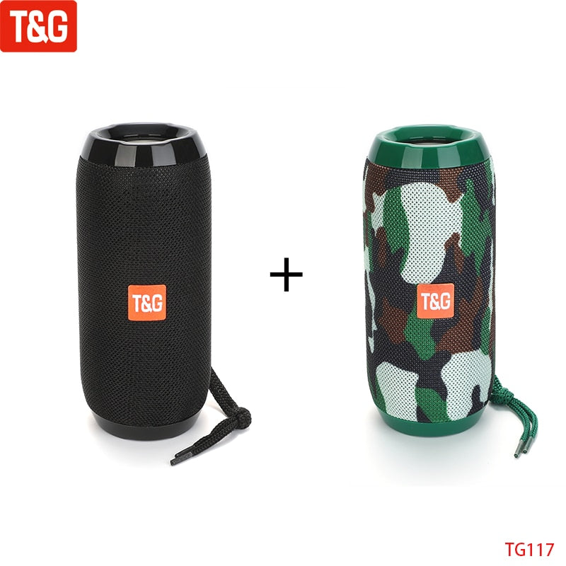 T&G TG117 Portable Bluetooth Speaker Wireless Bass Column Waterproof Outdoor Music Vibro Speakers TF Card Subwoofer Loudspeaker 0 DailyAlertDeals China Black Camouflage Speaker