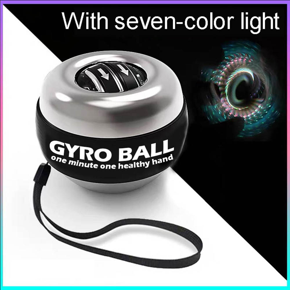LED Gyroscopic Powerball Autostart Range Gyro Power Wrist Ball Arm Hand Muscle Force Trainer Fitness Equipment Powerball Wrist Ball Trainer LED Gyroscope DailyAlertDeals With 7-color light China