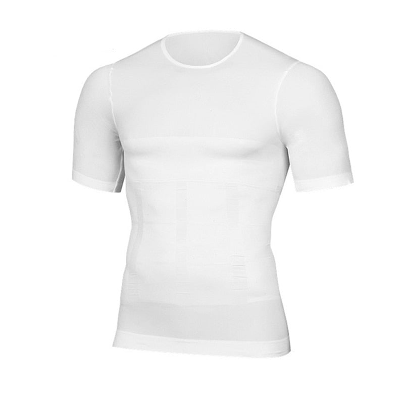 Classix Men Body Toning T-Shirt Slimming Body Shaper Corrective Posture Belly Control Compression Man Modeling Underwear Corset 0 DailyAlertDeals White S China