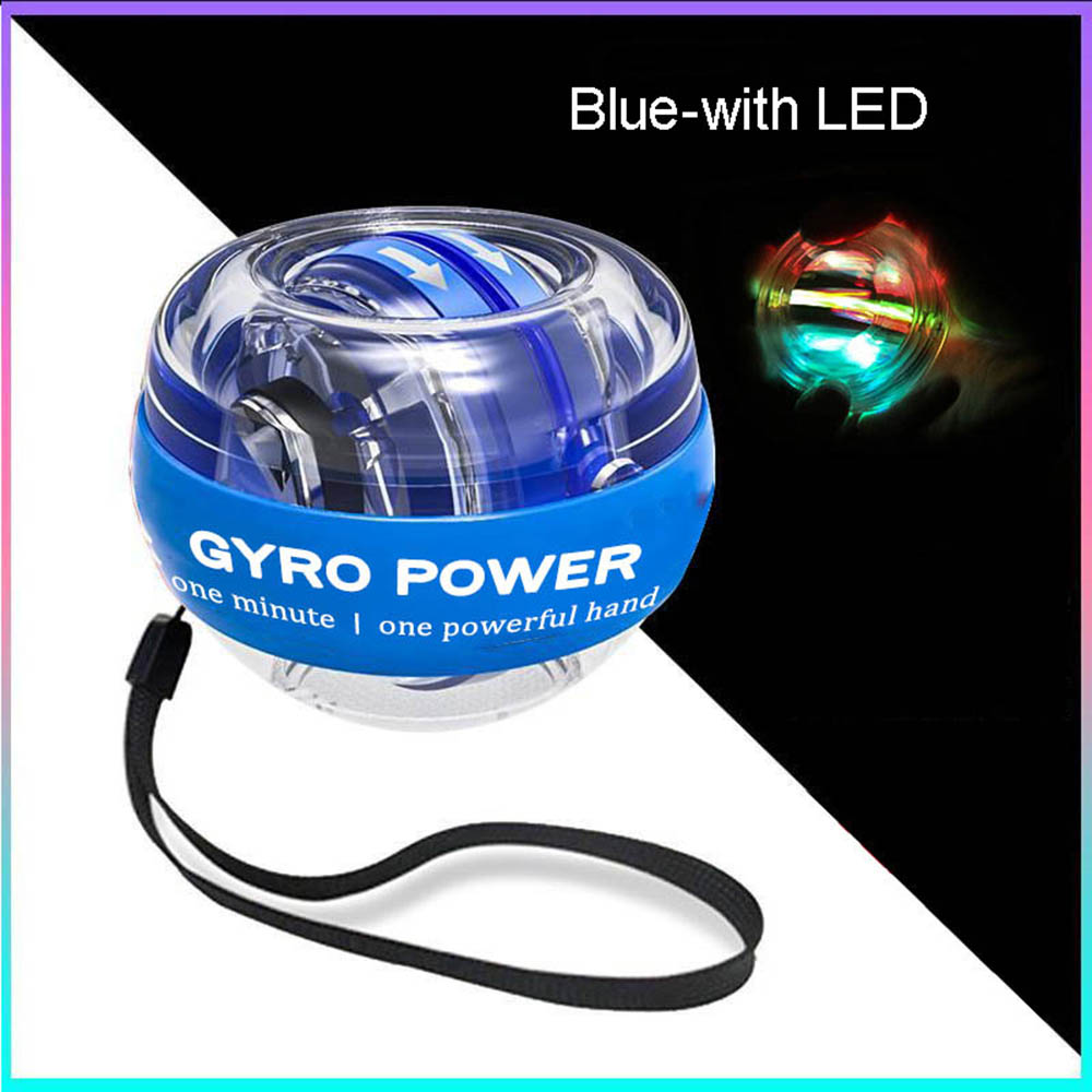 LED Gyroscopic Powerball Autostart Range Gyro Power Wrist Ball Arm Hand Muscle Force Trainer Fitness Equipment Powerball Wrist Ball Trainer LED Gyroscope DailyAlertDeals Blue-with LED China