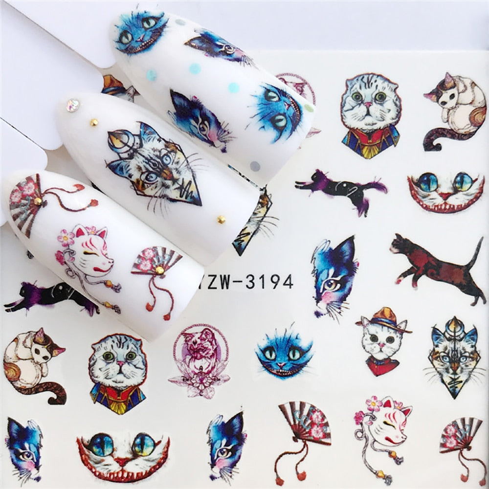 Nail Sticker Wolf Stickers Sliders For Nails Summer Full Nail Design Decorations Water Decals Animal Transfer Children's Slider nail art DailyAlertDeals YZW-3194