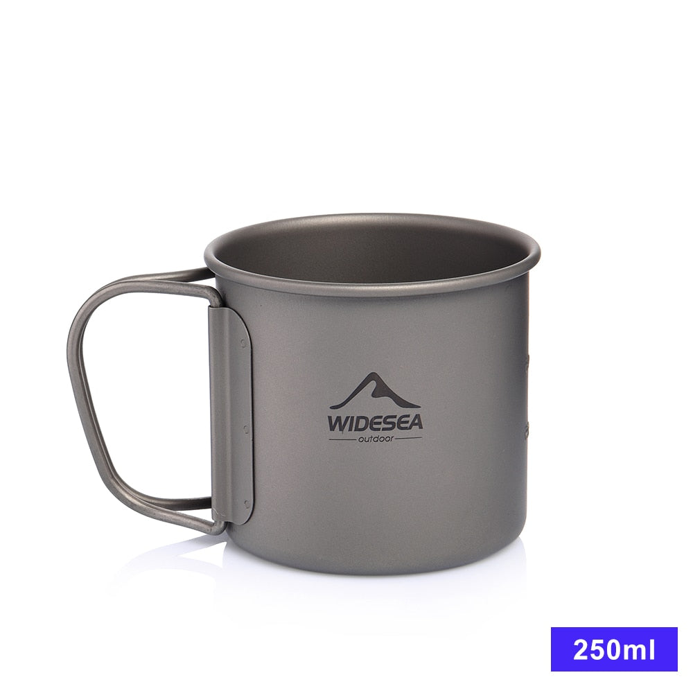Widesea Camping Mug Titanium Cup Tourist Tableware Picnic Utensils Outdoor Kitchen Equipment Travel Cooking set Cookware Hiking 0 DailyAlertDeals Titanium Cup 250ML China