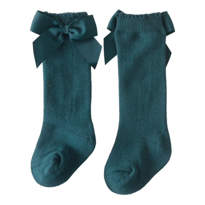 Lioraitiin New Solid Color Soft Cotton Baby Socks Cute Bows Princess Baby Girl Socks Bowknot Infant Toddler Girls Floor Socks Baby Socks DailyAlertDeals