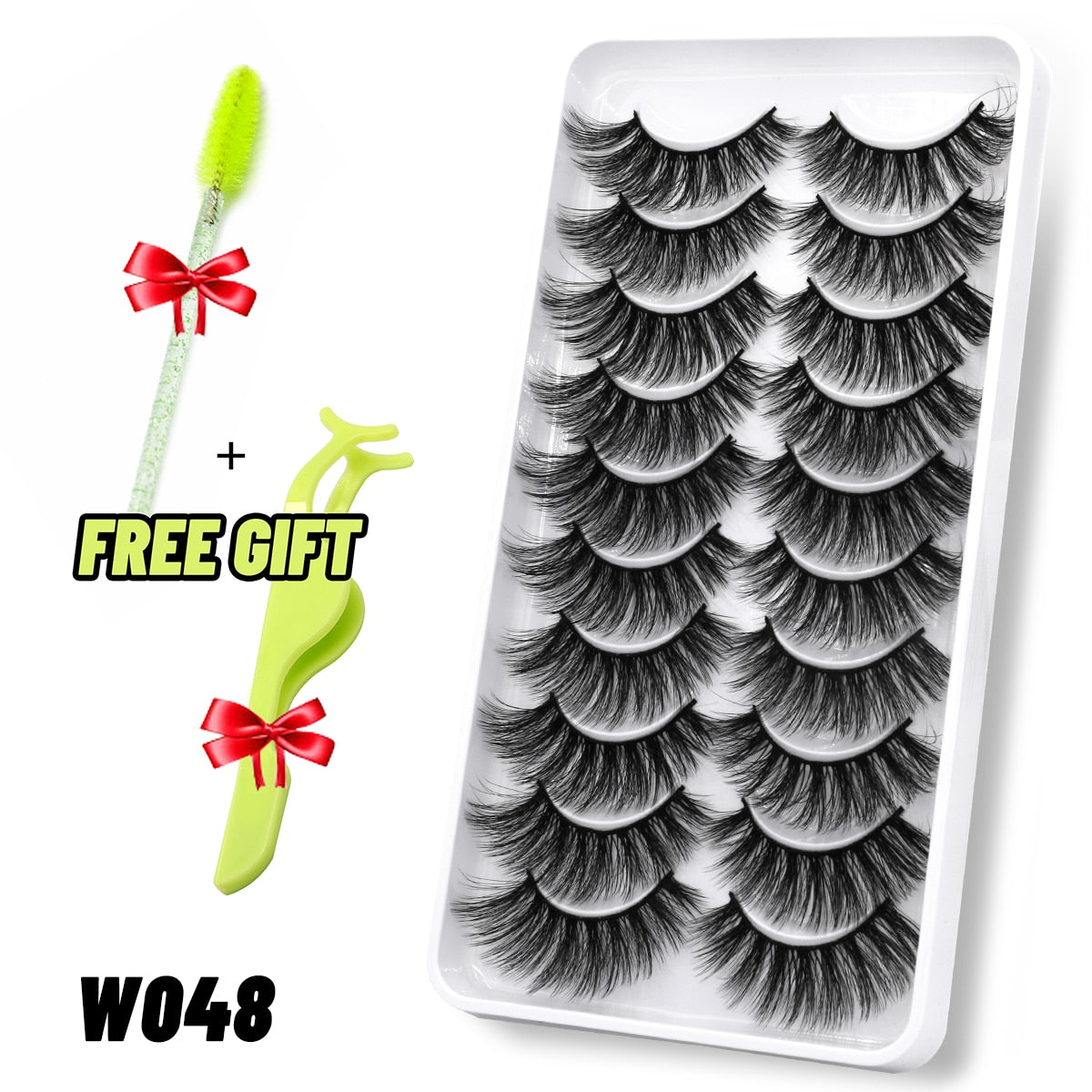 GROINNEYA lashes 5/10/20 pairs 3D Faux Mink Lashes Natural False Eyelashes Dramatic Volume Lashes Eyelash Extension Makeup 0 DailyAlertDeals 10pairs-W048-1 China