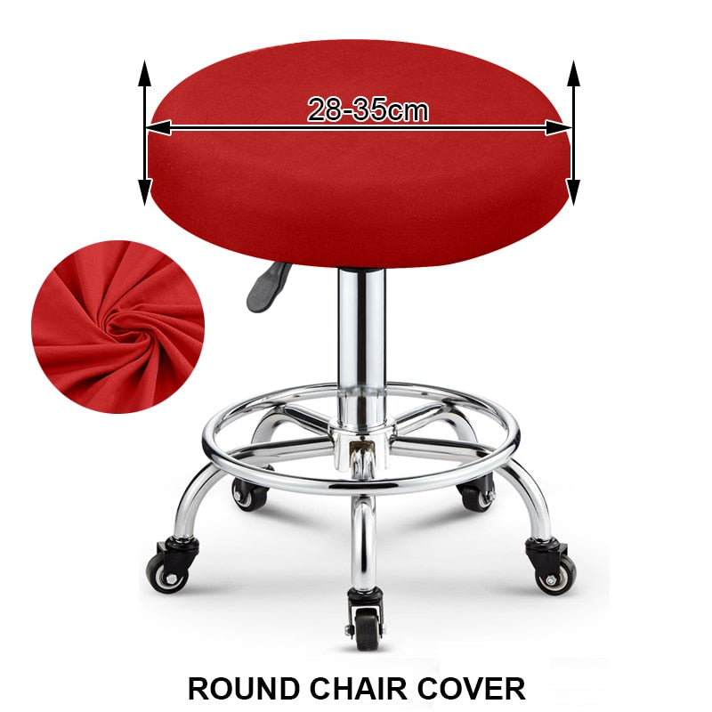 Spandex Jacquard Chair Cushion Cover Dining Room Upholstered Cushion Solid Chair Seat Cover Without Backrest Furniture Protector high chair covers DailyAlertDeals Round-Wine 1 Piece