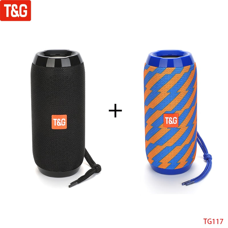 T&G TG117 Portable Bluetooth Speaker Wireless Bass Column Waterproof Outdoor Music Vibro Speakers TF Card Subwoofer Loudspeaker 0 DailyAlertDeals China Black Yellow Speaker