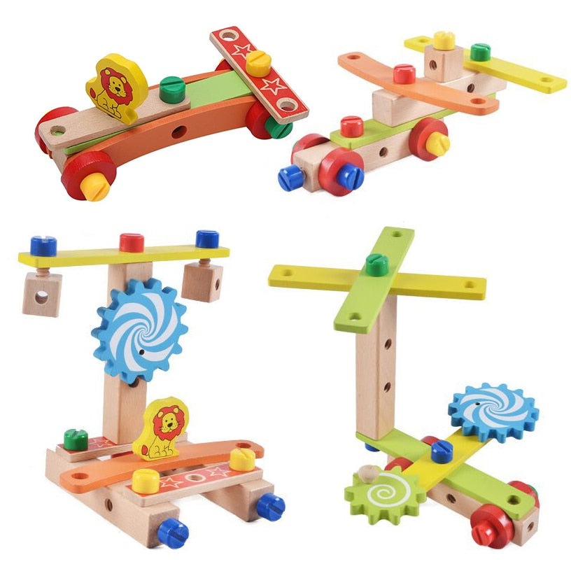 Wooden Assembling Chair Montessori Toys Baby Educational Wooden Blocks Kids Montessori Wooden Assembling Chair Toys DailyAlertDeals