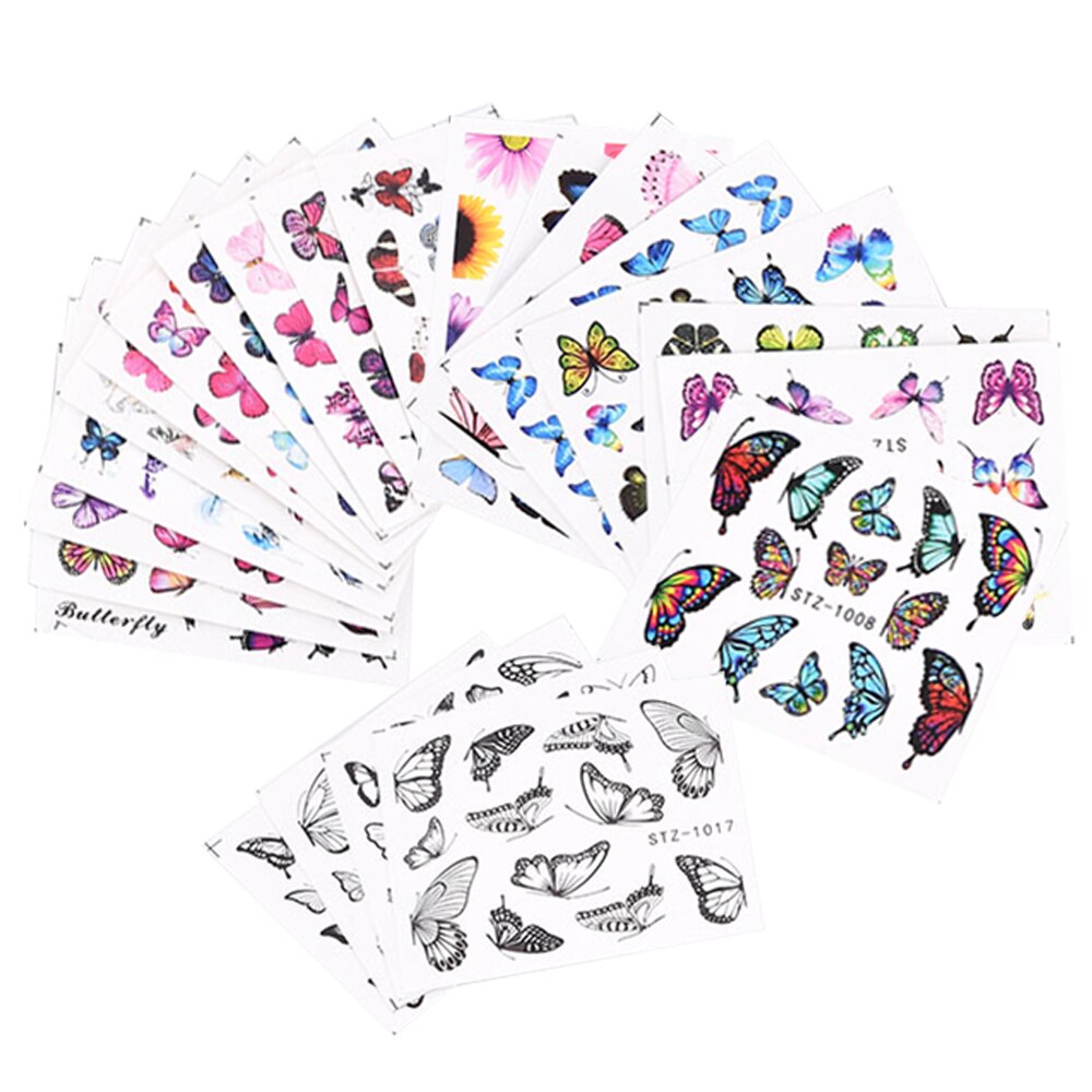 3D Watercolor Butterflies Sliders Nail Art Water Transfer Decal Sticker Blue Valentine's Day Nail Decoration Tattoo Manicure 0 DailyAlertDeals