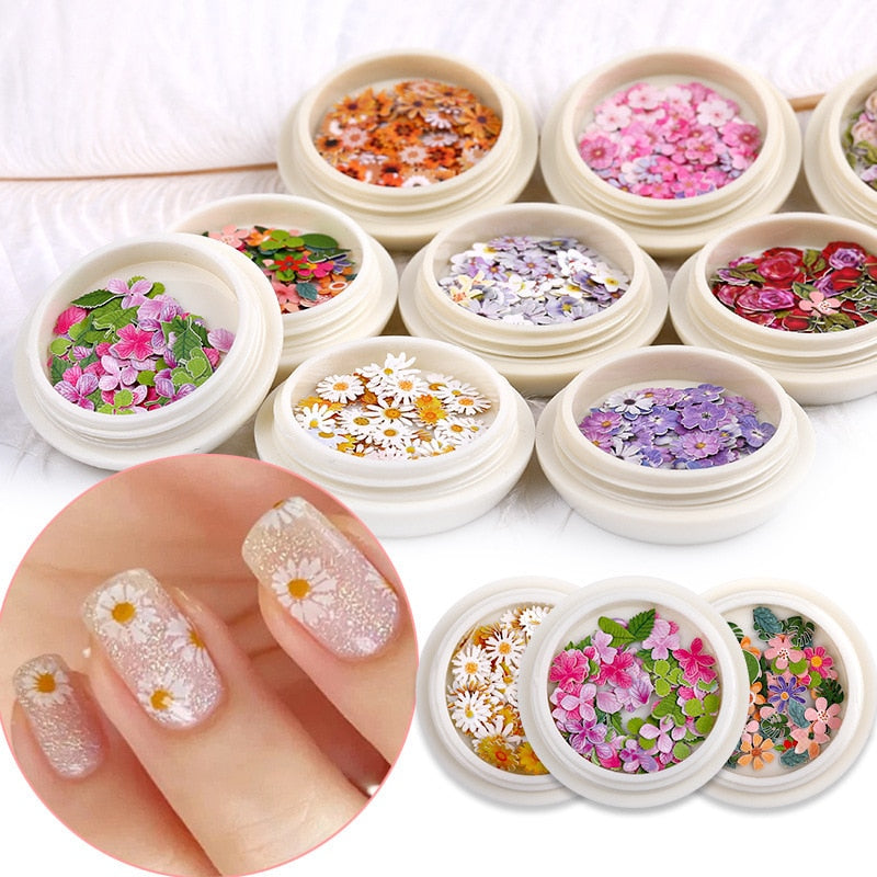 50pcs/box Nail Art Color mixed small Daisy Flower rose ultra-thin wood pulp patch DIY nail art jewelry nail art decoration 0 DailyAlertDeals