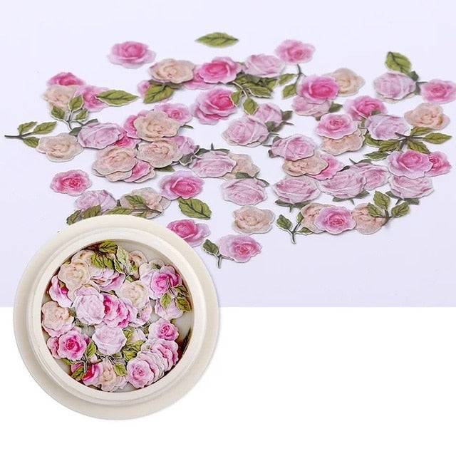 50pcs/box Nail Art Color mixed small Daisy Flower rose ultra-thin wood pulp patch DIY nail art jewelry nail art decoration 0 DailyAlertDeals 08
