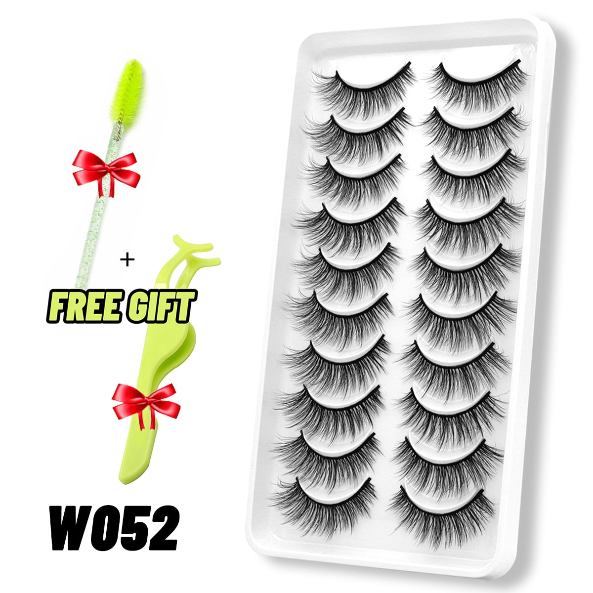 GROINNEYA lashes 5/10/20 pairs 3D Faux Mink Lashes Natural False Eyelashes Dramatic Volume Lashes Eyelash Extension Makeup 0 DailyAlertDeals 10pairs-W052-1 China