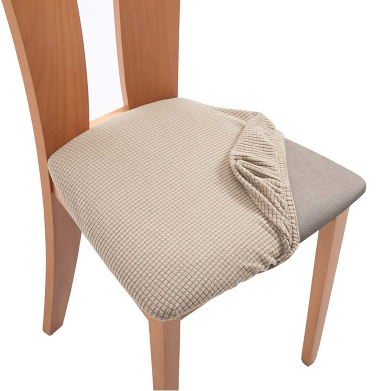 Spandex Jacquard Chair Cushion Cover Dining Room Upholstered Cushion Solid Chair Seat Cover Without Backrest Furniture Protector high chair covers DailyAlertDeals Color-02 1 Piece