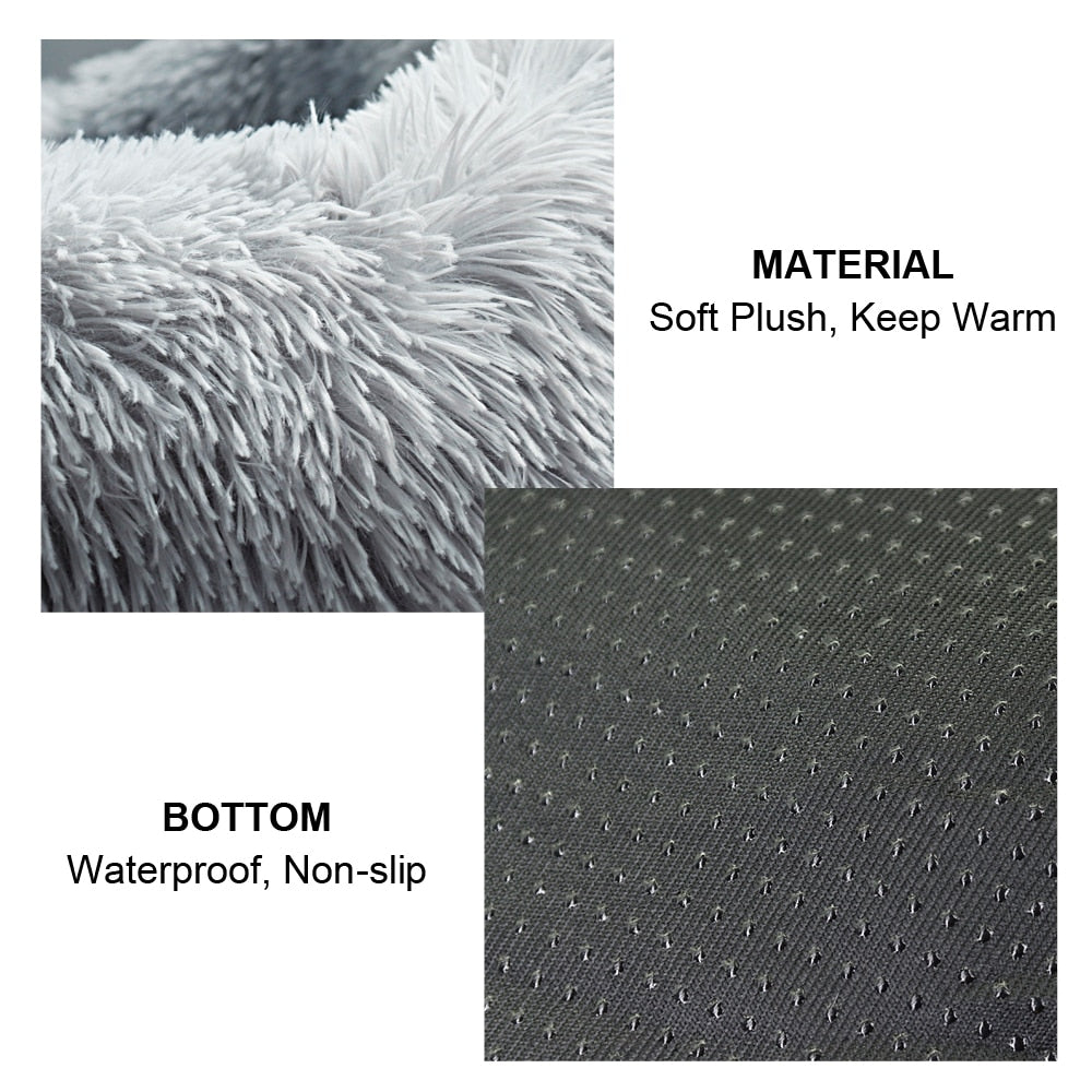 Pet Dog Bed Warm Fleece Round Dog Kennel House Long Plush Winter Pets Dog Beds For Medium Large Dogs Cats Soft Sofa Cushion Mats 0 DailyAlertDeals