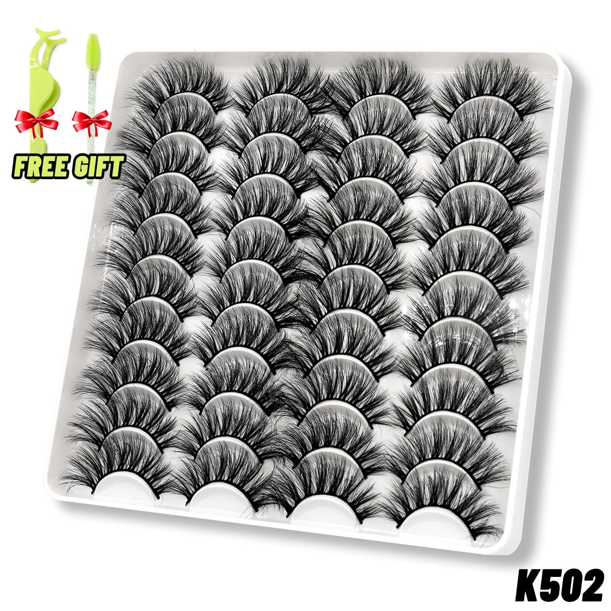 GROINNEYA lashes 5/10/20 pairs 3D Faux Mink Lashes Natural False Eyelashes Dramatic Volume Lashes Eyelash Extension Makeup 0 DailyAlertDeals 20pairs-K502-1 China
