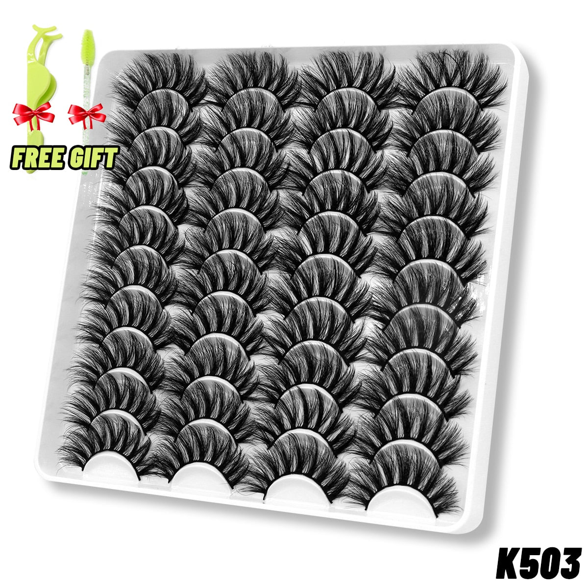GROINNEYA lashes 5/10/20 pairs 3D Faux Mink Lashes Natural False Eyelashes Dramatic Volume Lashes Eyelash Extension Makeup 0 DailyAlertDeals 20pairs-K503-1 China