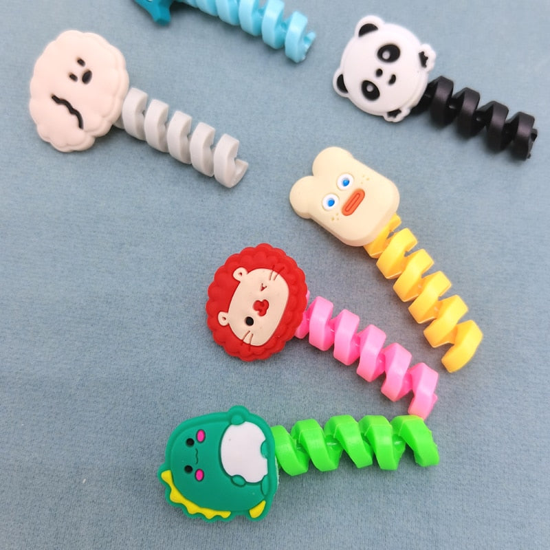 Cartoon Cable Protector For iPhones Android Type-c Winder USB Charging Cord Organizer Headphone Earphone Data Line Protect Wire protector DailyAlertDeals
