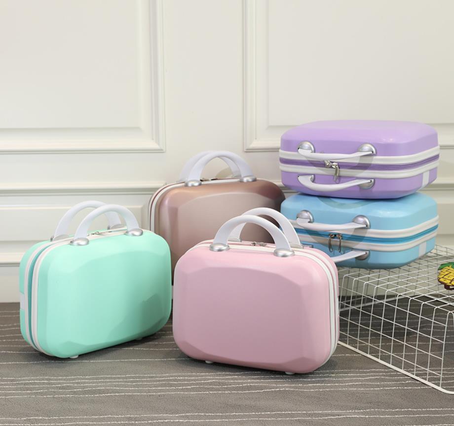 2023 NEW 13 Inch Mini Suitcase Diamond Cute Cosmetic Case Pink Small  Zipper Tide Storage Box 0 DailyAlertDeals