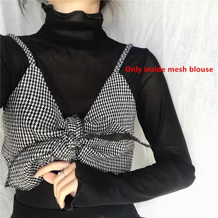 JuneLove New Transparent Korean Fashion Loose Women Blouse 22 Colors Can Choose Female Bottoming Blouses Plus Size Cheaper Tops 0 DailyAlertDeals 668ABLACK 40-65KG