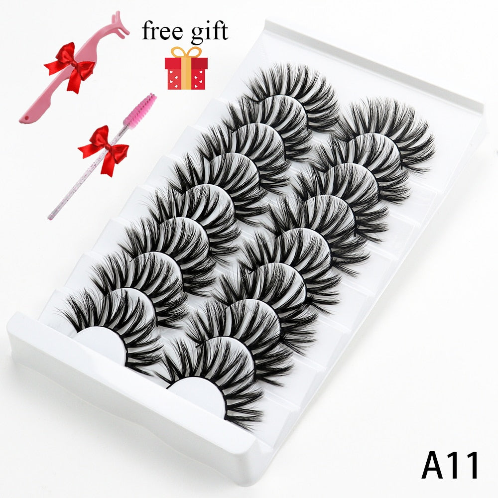 5/8 Pairs Faux Mink Eyelashes Soft Fluffy Natural False Eyelashes 3D Thick Dramatic Makeup Eyelashes Reusable Handmade Lashes DailyAlertDeals A11 China