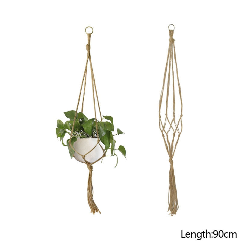 Macrame Handmade Plant Hanger Baskets Flower Pots Holder Balcony Hanging Decoration Knotted Lifting Rope Home Garden Supplies 0 DailyAlertDeals D
