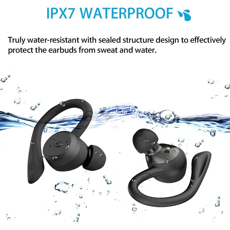 20 Hours Play time Swimming Waterproof Bluetooth Earphone Dual Wear Style Sport Wireless Headset TWS Ipx7 Earbuds Stereo earbuds DailyAlertDeals