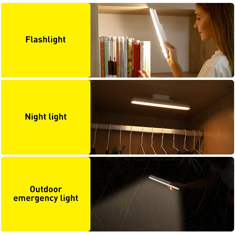 Baseus Desk Lamp Hanging Magnetic LED Table Lamp Chargeable Stepless Dimming Cabinet Light Night Light For Closet Wardrobe Lamp Desk Lamp Hanging Magnetic LED Table Lamp DailyAlertDeals