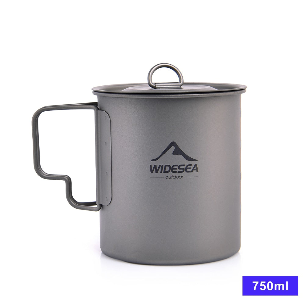 Widesea Camping Mug Titanium Cup Tourist Tableware Picnic Utensils Outdoor Kitchen Equipment Travel Cooking set Cookware Hiking 0 DailyAlertDeals Titanium Cup 750ML China