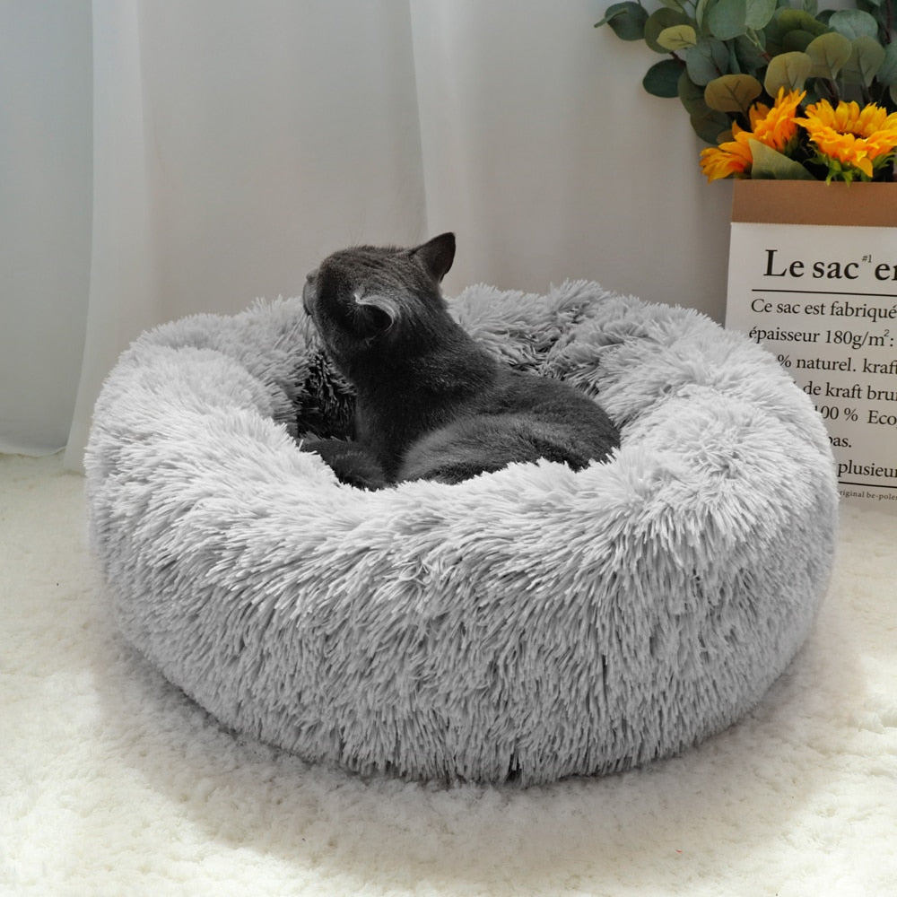 Pet Dog Bed Warm Fleece Round Dog Kennel House Long Plush Winter Pets Dog Beds For Medium Large Dogs Cats Soft Sofa Cushion Mats 0 DailyAlertDeals