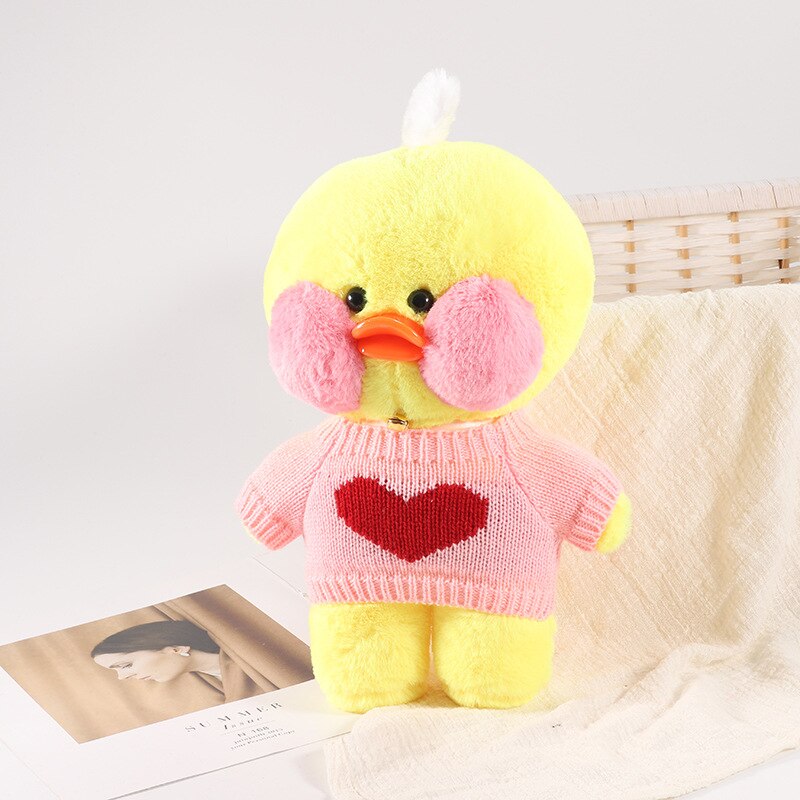 30cm Cute LaLafanfan Cafe Duck Plush Toy Girl Stuffed Soft Kawaii Duck Doll Animal Pillow Christmas Birthday Gift For Kids Child Duck Plush Toy Girl DailyAlertDeals Duck Clothes 11