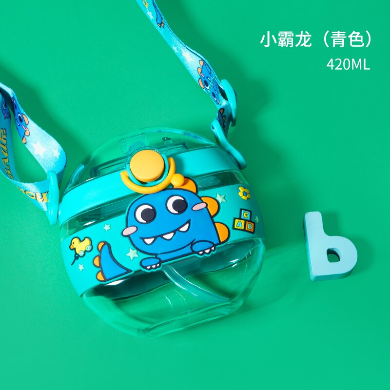Cartoon Children Water Bottle 280ml with Rope Portable Square Kettle Sealed Leak-Proof BPA Free Tritan Baby Milk Cup With Straw Cartoon Children Water Bottle DailyAlertDeals China 280-420ml Dinosaur 420ml