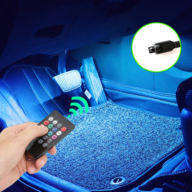 Rgb Led Lights for Cars Ambient Lighting Car Interior Neon Light With Music Voice Control App Inside Car Lights RGB LED Light with control DailyAlertDeals
