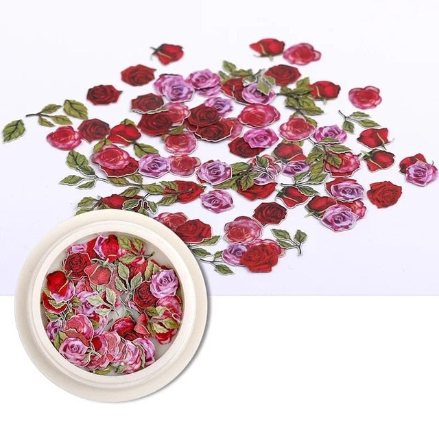 50pcs/box Nail Art Color mixed small Daisy Flower rose ultra-thin wood pulp patch DIY nail art jewelry nail art decoration 0 DailyAlertDeals 02