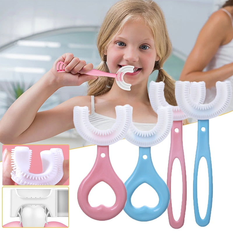 Toothbrush Children 360 Degree U-shaped Child Toothbrush Teethers Brush Silicone Kids Teeth Oral Care Cleaning baby teether DailyAlertDeals
