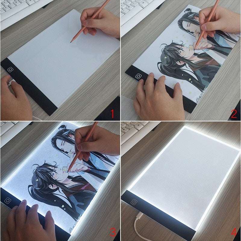 A4 Level Dimmable Led Drawing Copy Pad Board Children Toy Painting Educational Kids Grow Playmates Creative Gifts For Children Toy Drawing Tablets DailyAlertDeals