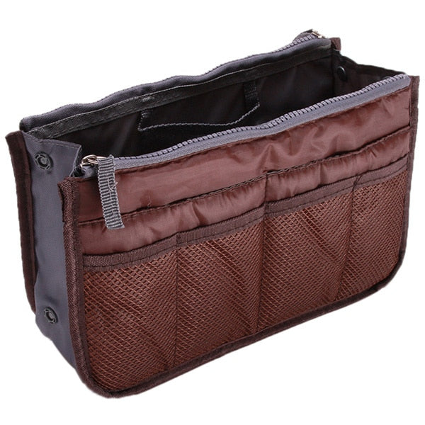 Organizer Insert Bag Women Nylon Travel Insert Organizer Handbag Purse Large liner Lady Makeup Cosmetic Bag Cheap Female Tote 0 DailyAlertDeals Chocolate