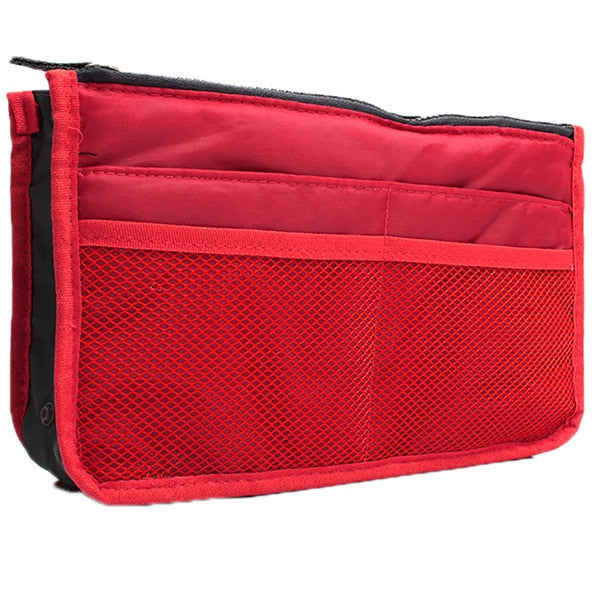 Organizer Insert Bag Women Nylon Travel Insert Organizer Handbag Purse Large liner Lady Makeup Cosmetic Bag Cheap Female Tote 0 DailyAlertDeals Red