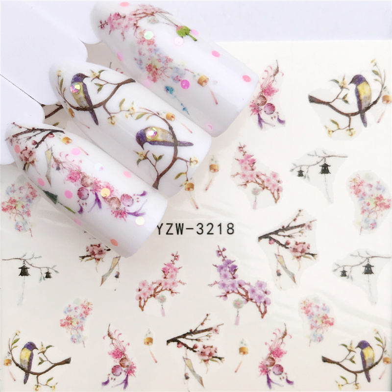 1 PC Nail Art Transfer Nail Stickers Water Decals Beauty Flowers Nail Design Manicure Stickers for Nails Decorations Tools Nail Sticker DailyAlertDeals YZW-3218