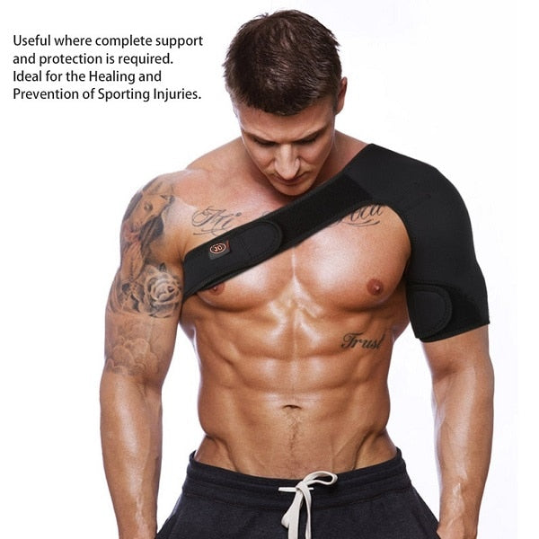 Adjustable Breathable Gym Sports Care Single Shoulder Support Back Brace Guard Strap Wrap Belt Band Pads Black Bandage Men/Women 0 DailyAlertDeals United States Left Shoulder 