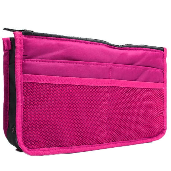 Organizer Insert Bag Women Nylon Travel Insert Organizer Handbag Purse Large liner Lady Makeup Cosmetic Bag Cheap Female Tote 0 DailyAlertDeals Rose Red