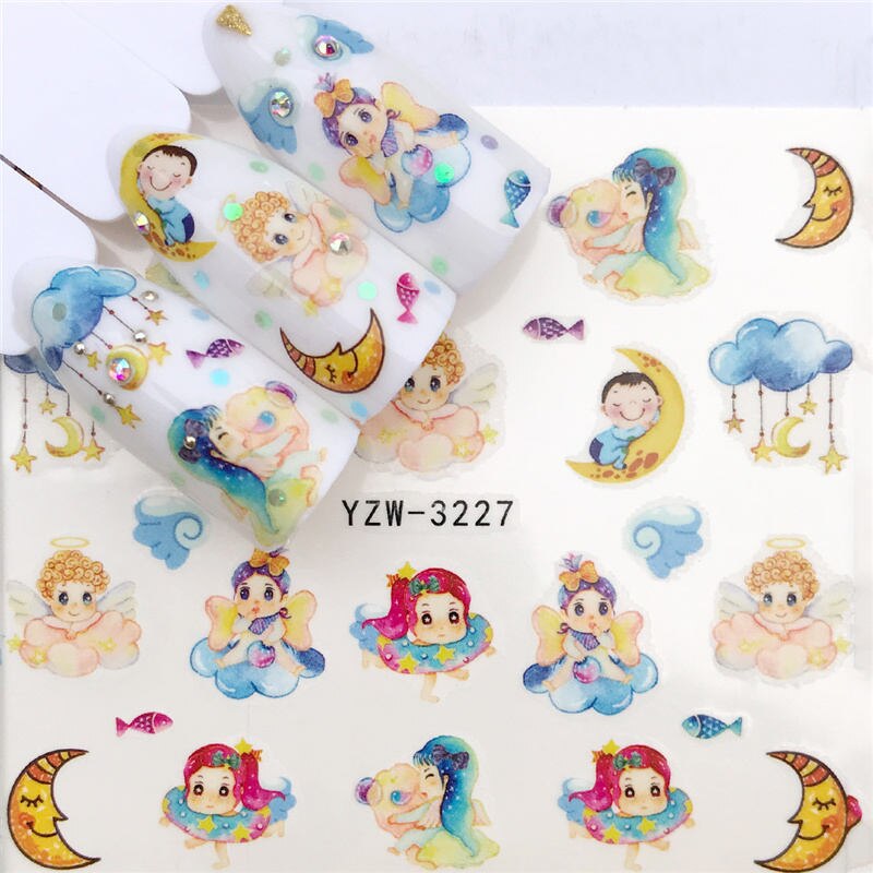 1 PC Nail Art Transfer Nail Stickers Water Decals Beauty Flowers Nail Design Manicure Stickers for Nails Decorations Tools Nail Sticker DailyAlertDeals YZW-3227