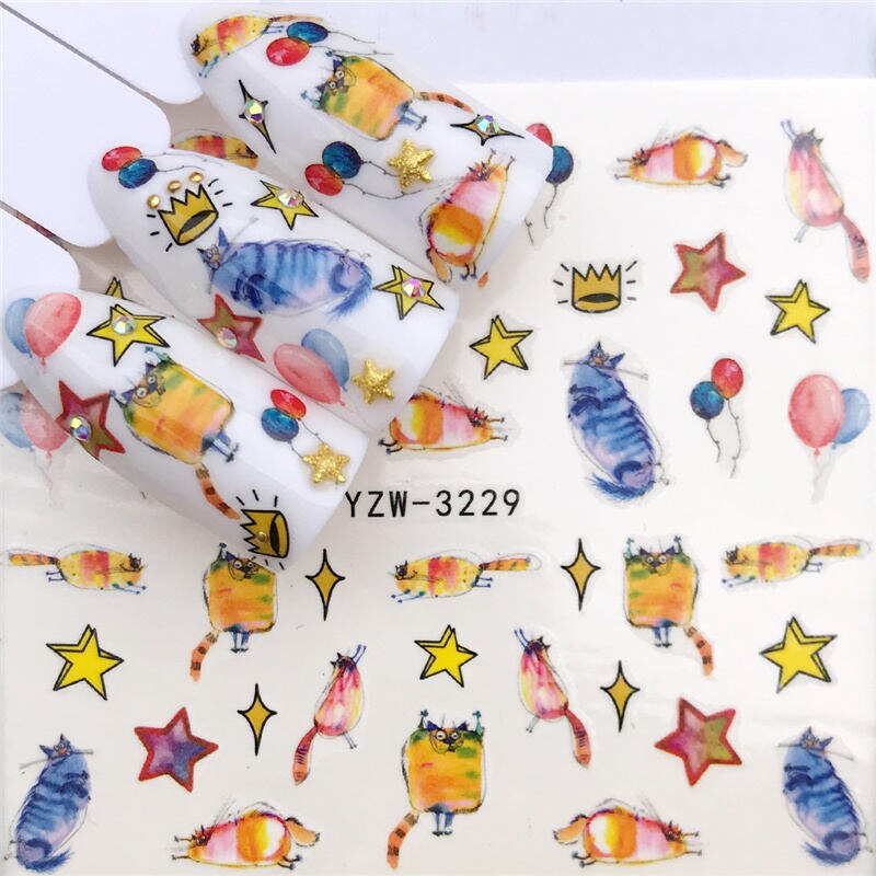 1 PC Nail Art Transfer Nail Stickers Water Decals Beauty Flowers Nail Design Manicure Stickers for Nails Decorations Tools Nail Sticker DailyAlertDeals YZW-3229