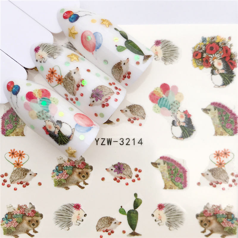 1 PC Nail Art Transfer Nail Stickers Water Decals Beauty Flowers Nail Design Manicure Stickers for Nails Decorations Tools Nail Sticker DailyAlertDeals YZW-3214  