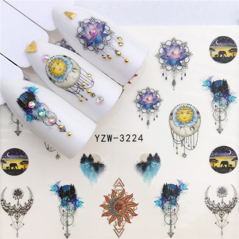 1 PC Nail Art Transfer Nail Stickers Water Decals Beauty Flowers Nail Design Manicure Stickers for Nails Decorations Tools Nail Sticker DailyAlertDeals YZW-3224